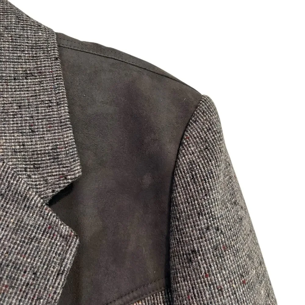 Pendleton Wool Suede Western Blazer Men’s 46R Large Gray USA Made